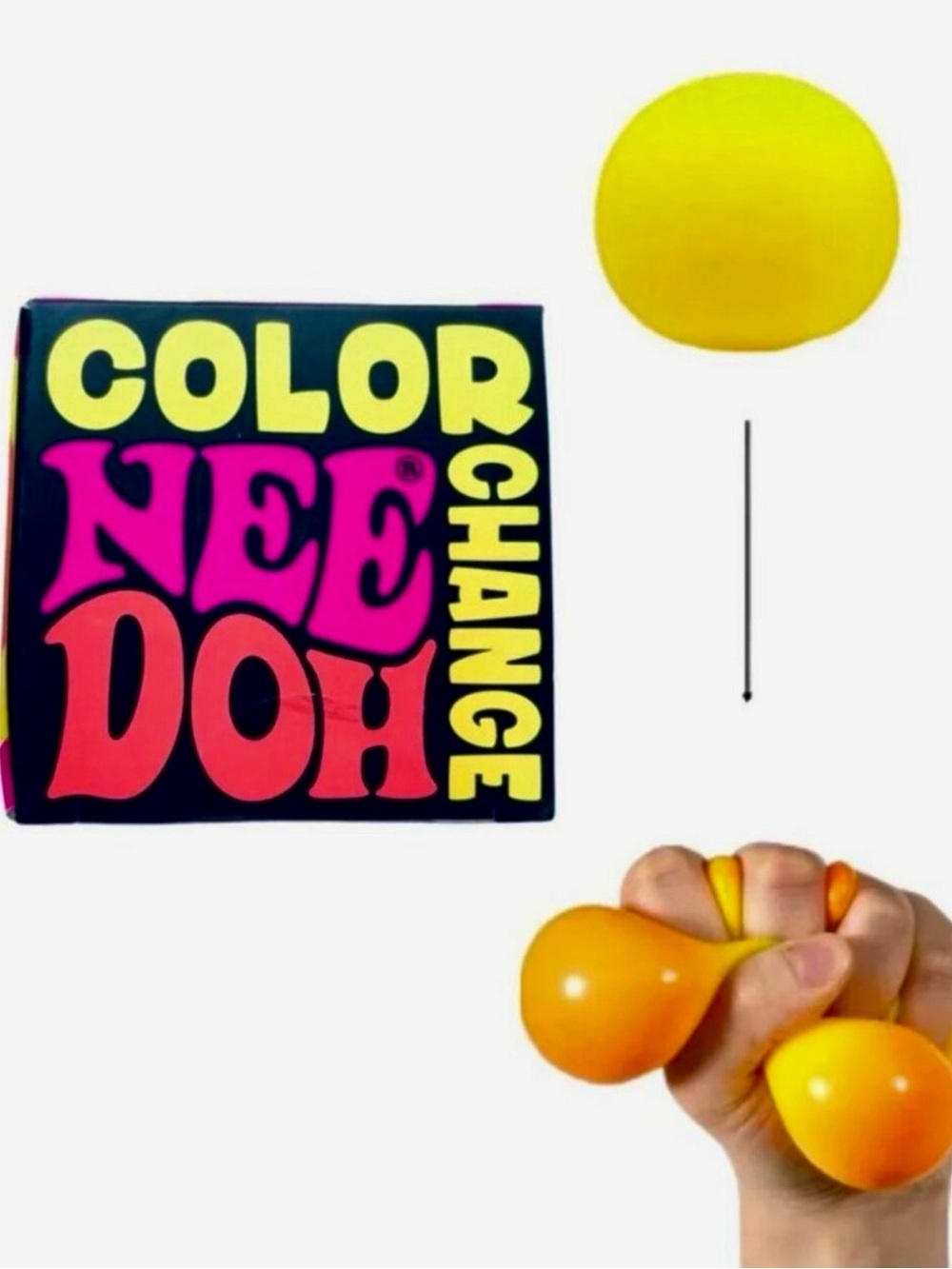 💛 Schylling Color Changing NeeDoh Sensory Fidget Toy –
Yellow to Orange Ball 🧡